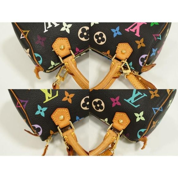 Louis Vuitton Mini Speedy Monogram Multicolor Shoulder Bag Handbag Noir - Picture 6 of 8